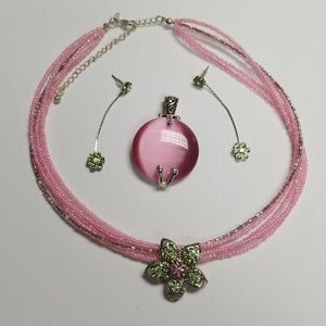 Premier designs necklace, 2 charms, and earrings